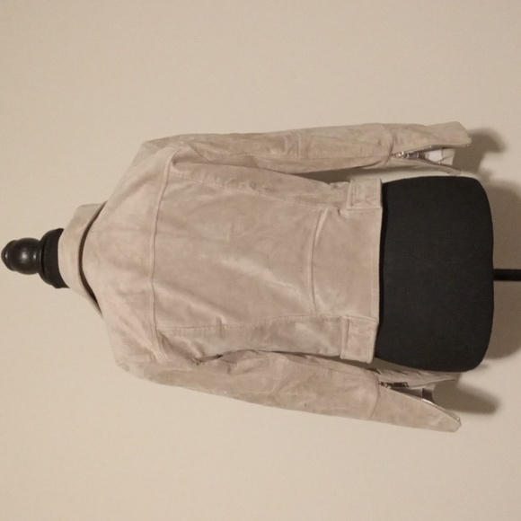 H&M Faux Suede Tan Biker Jacket Size 4 - Picture 9 of 9